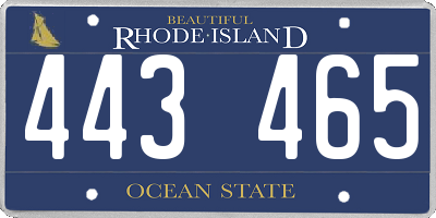 RI license plate 443465
