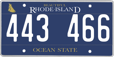 RI license plate 443466