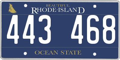 RI license plate 443468