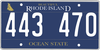 RI license plate 443470