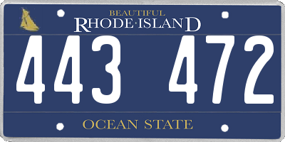 RI license plate 443472