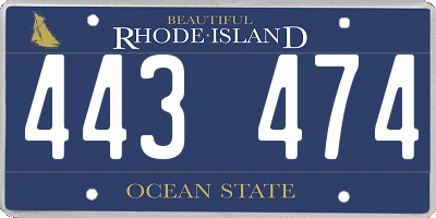RI license plate 443474