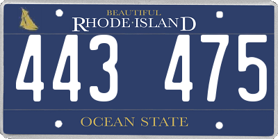 RI license plate 443475