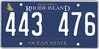 RI license plate 443476