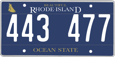 RI license plate 443477