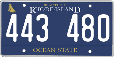 RI license plate 443480