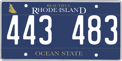 RI license plate 443483