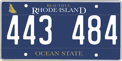 RI license plate 443484