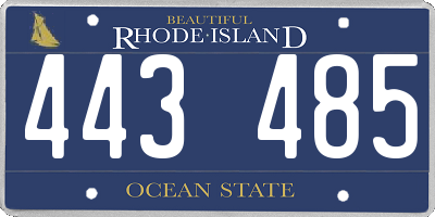 RI license plate 443485