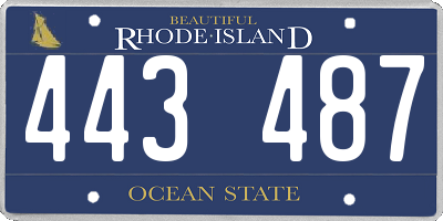 RI license plate 443487