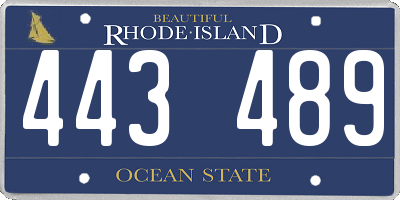 RI license plate 443489