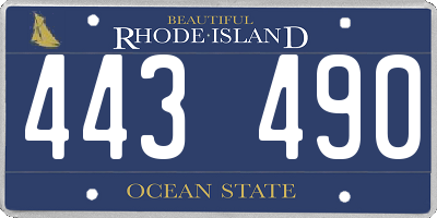 RI license plate 443490