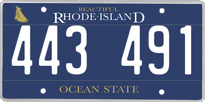 RI license plate 443491