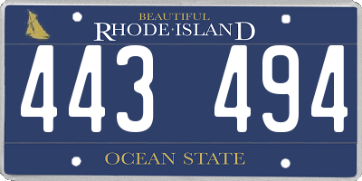 RI license plate 443494