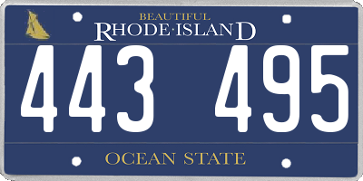 RI license plate 443495