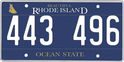 RI license plate 443496