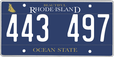 RI license plate 443497