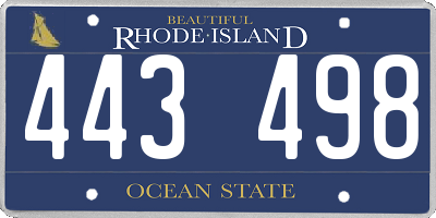 RI license plate 443498