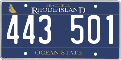 RI license plate 443501
