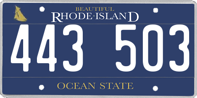 RI license plate 443503