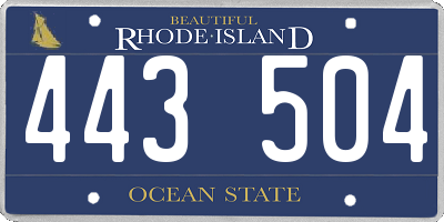 RI license plate 443504