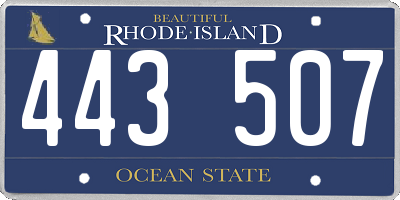 RI license plate 443507