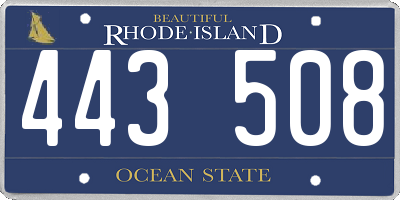 RI license plate 443508