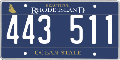 RI license plate 443511