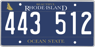 RI license plate 443512
