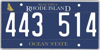 RI license plate 443514