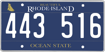 RI license plate 443516