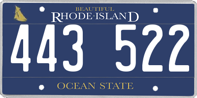 RI license plate 443522