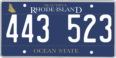 RI license plate 443523