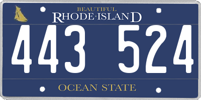 RI license plate 443524