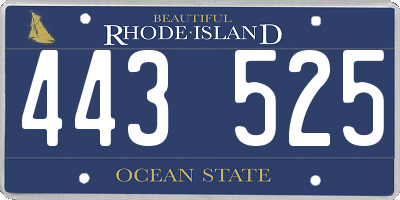 RI license plate 443525