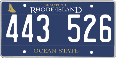 RI license plate 443526