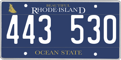 RI license plate 443530