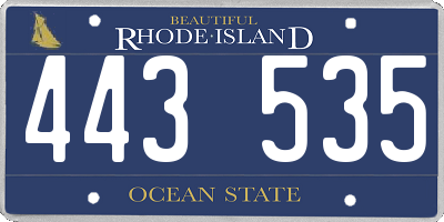 RI license plate 443535