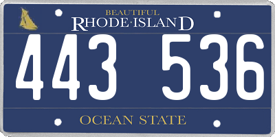 RI license plate 443536