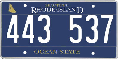 RI license plate 443537