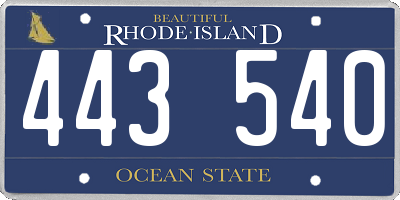 RI license plate 443540