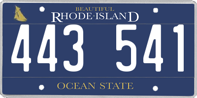 RI license plate 443541