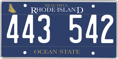 RI license plate 443542