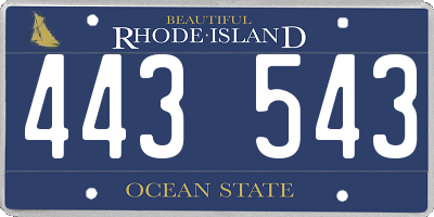 RI license plate 443543