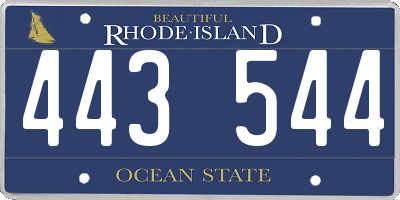 RI license plate 443544