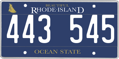RI license plate 443545