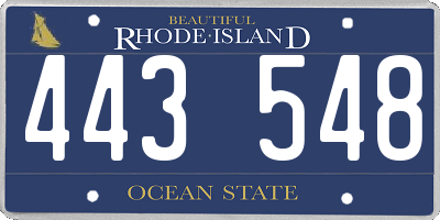 RI license plate 443548