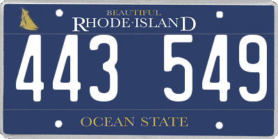 RI license plate 443549