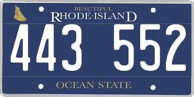 RI license plate 443552