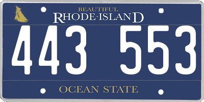 RI license plate 443553